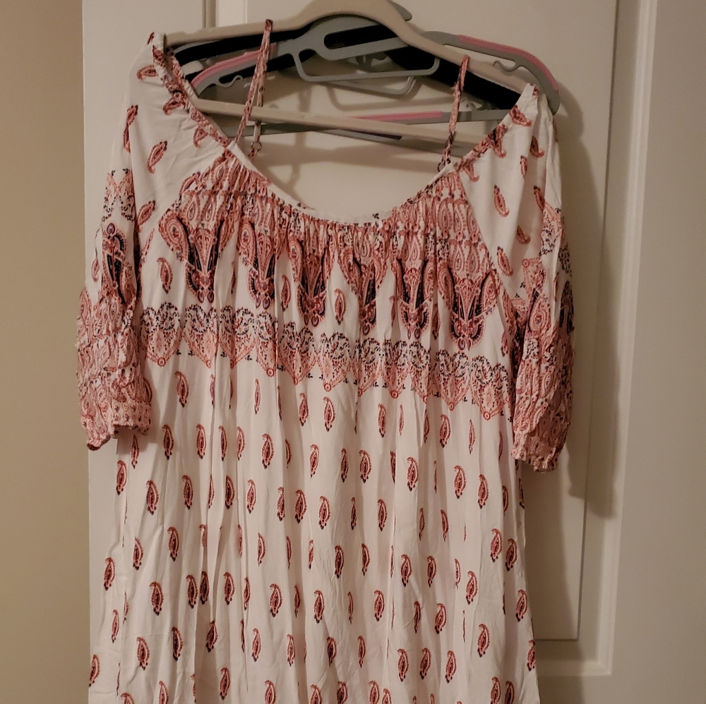 Off shoulder, spaghetti strap mini dress